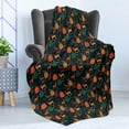 thumbnail image 4 of Autumn Soft Flannel Fleece Throw Blanket, Wild Forest Season Gazelle Deer Fall Colors Leaves Pattern Composition, Cozy Plush for Indoor and Outdoor Use, 70" x 90", Amber and Jade Green, by Ambesonne, 4 of 5