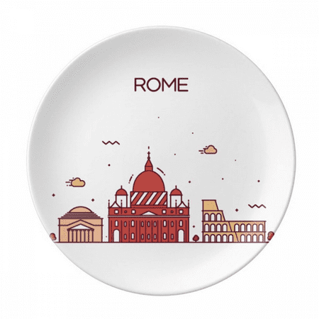 

Rome Italy Flat Landmark Pattern Plate Decorative Porcelain Salver Tableware Dinner Dish