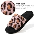 thumbnail image 3 of BERANMEY Leopard Open Toe Womens Slippers Cute Soft House Slippers for Women Men Anti-slip Thick Sole Indoor Bedroom Winter Home Slippers, 3 of 9