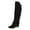 Black, variant on Women's Tassel over the Knee Boots Chunky Heel Round Toe Pull on Western Moccasin Long Boots
