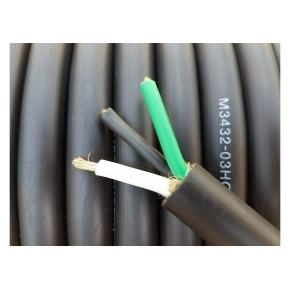(600V) 12/3 AWG Gauge Copper, SOOW Portable Outdoor Flexible Wire Cable - 25' Foot