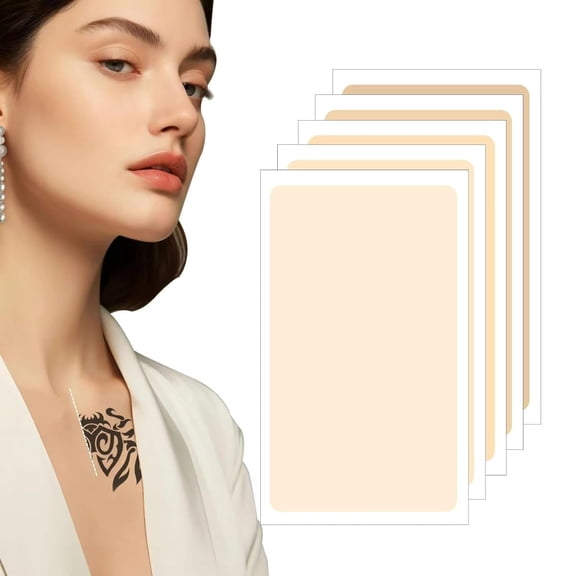 KGOJDYNFYSL 10 PCS Tattoo cover up patch, Effective Waterproof Tattoo Cover Up Tape, Invisible & Breathable Concealer for All Skin Tones, Skin-Friendly, Cuttable, Scars and Birthmarks