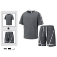thumbnail image 7 of FNFYFH Mens Big and Tall Short Sets 2 Piece Outfits Summer Tracksuit Crewneck T Shirts and Pants Set Shorts Sleeve Sweatsuit, 7 of 7