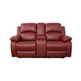 thumbnail image 5 of Ainehome Reclining Living Room Loveseat, Red Leather Recliner with Two Cup Holders, 5 of 6