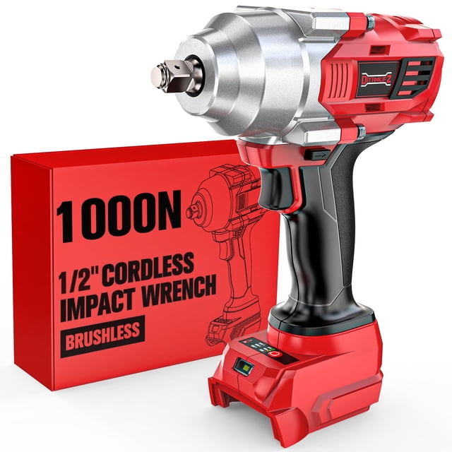 Llave de impacto inalámbrica DIYToolifz 1/2" 1000 N.m sin escobillas