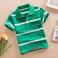 thumbnail image 3 of Camiseta de manga corta de algodón para niños Ropa para niños Polo coreano para niños pequeños y medianos Polo de verano a rayas para hombres de 0 a 16 años, 3 of 5