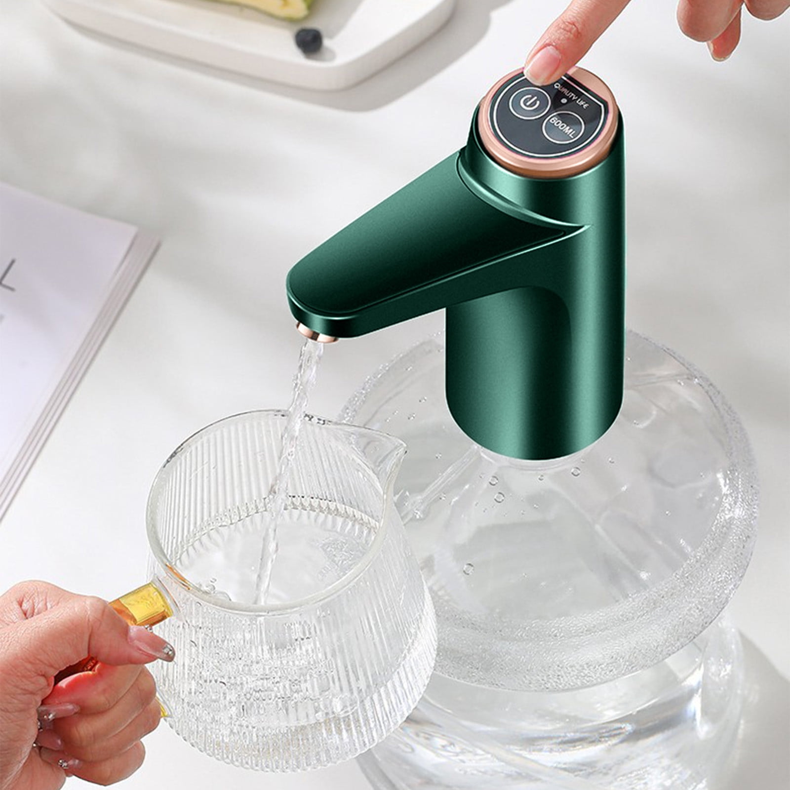 Bomba de botella de agua eléctrica portátil Dispensador de botella de agua de escritorio para botellas universales de 5 galones Dispensador de agua USB para oficina en casa al aire libre con tubería