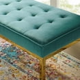 thumbnail image 5 of Modway Loft Gold Stainless Steel Leg Medium Performance Velvet Bench in Gold Teal, 5 of 5