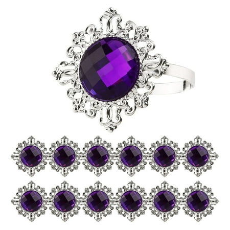 

Moonvvin Napkin Rings Wedding Banquet Dinner Decoration Acrylic Silvery Gold Purple Unique 45mm Iron Decorations