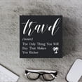 thumbnail image 4 of Zomyto 7"x7" Funny Travel Definition Wooden Box Sign Plaque Travel the Only Thing You will Buy That Makes You Richer Wood Box Sign, 4 of 6