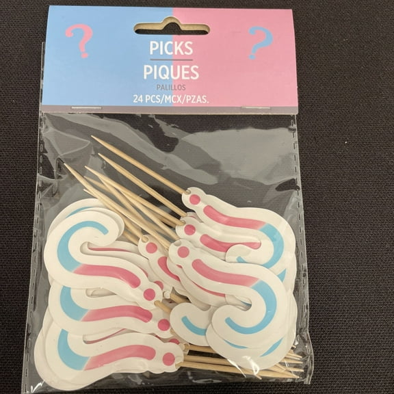 Girl Or Boy? Party Picks Wooden Toothpicks 24 Ct