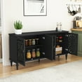 thumbnail image 6 of CBJCBJ 63" Mid Century Retro Sideboard Buffet Cabinet 4 Door, Accent Cabinet for Dining Room, Black, 6 of 9