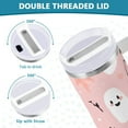 thumbnail image 3 of Yayeee 40oz Stainless Steel Tumbler with Straw and Handle Double-Wall Insulated Travel Water Bottle, Pink Halloween Ghosts, 3 of 8