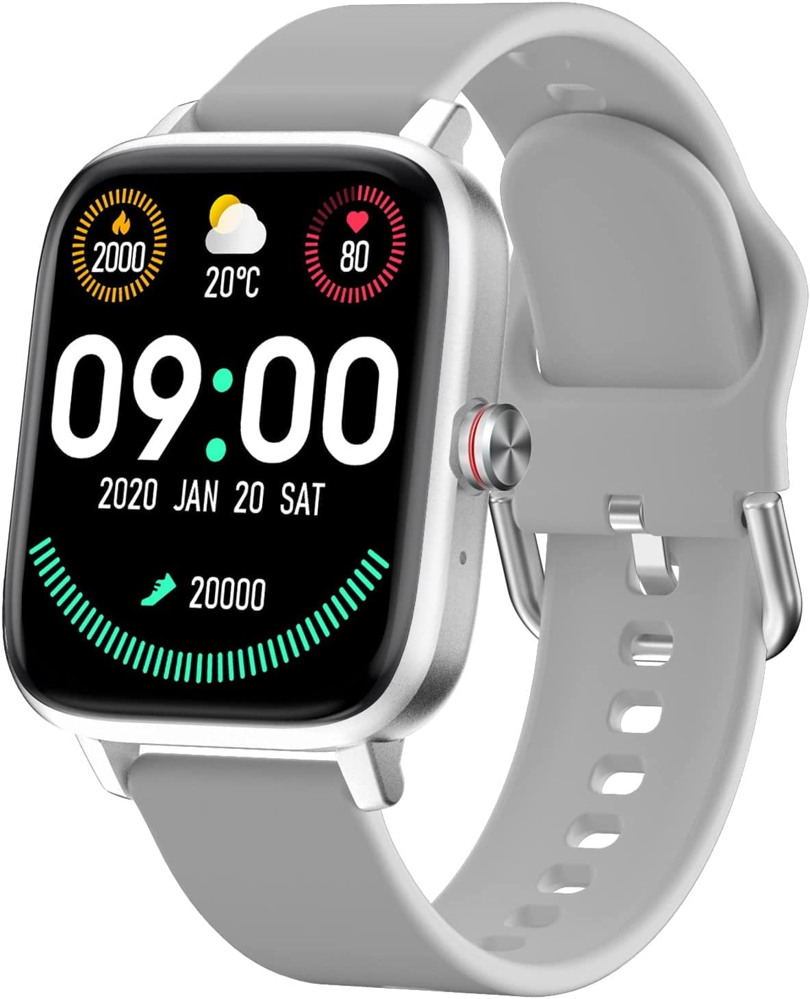 VIPLIVE Smart Watch, 1.7'' Full Touch Answer/Make Call Android Smartwatch for Women & Men Compatible with Android & iOS (Gray)