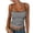 Black-Tops, variant on Womens Striped Spaghetti Strap Tops Slim Fit Crewneck Blouses Summer Everyday Basic Shirts Brown S