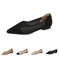 thumbnail image 2 of XIMIN Womens Pointed Toe Flats Knit Dress Shoes Comfort Fashion Cutouts Shoes Slip On Shoes for Woman Classic Softable Shoes Flat Low Wedge (9, Black), 2 of 8