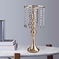 thumbnail image 3 of Soporte de cristal Zulema Soporte de arreglo floral Dorado 47cm, 3 of 8