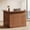 Red Brown, variant on Finmind L-Shaped Reception Desk, Modern Front Counter with 2-Tier Storage & Stemware Rack for Lobby, Office, Business Area, Black