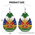 thumbnail image 3 of Leather Earrings Dangle Drop For Women Coat Of Arms Of Haiti Teardrop Earrings Lightweight Gifts, 3 of 6