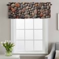 thumbnail image 2 of Stones Window Valance for Kitchen, Abstract Multi Colored Cobblestones Stones Photo Rod Pocket Short Curtain for Small Windows, Light Filtering Decorative Valance, 56 x 16 Inch, 1 Panel, 2 of 9