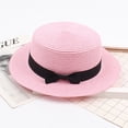 thumbnail image 2 of Diufon Unisex-Adult's Wide Brim Straw Hat Casual Outdoor Beach Sun Hats Trendy Solid Color Cap with Bow, 2 of 4