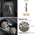thumbnail image 6 of HUIACONG Aztec Cow Print 12 Pack Car Seat Cover Set Fashionable Car Steering Wheel Cover Car Seat Belt Pad Car Garbage Can Car Organizer Car Coasters Soft and Comfortable Easy to Install All Season, 6 of 6