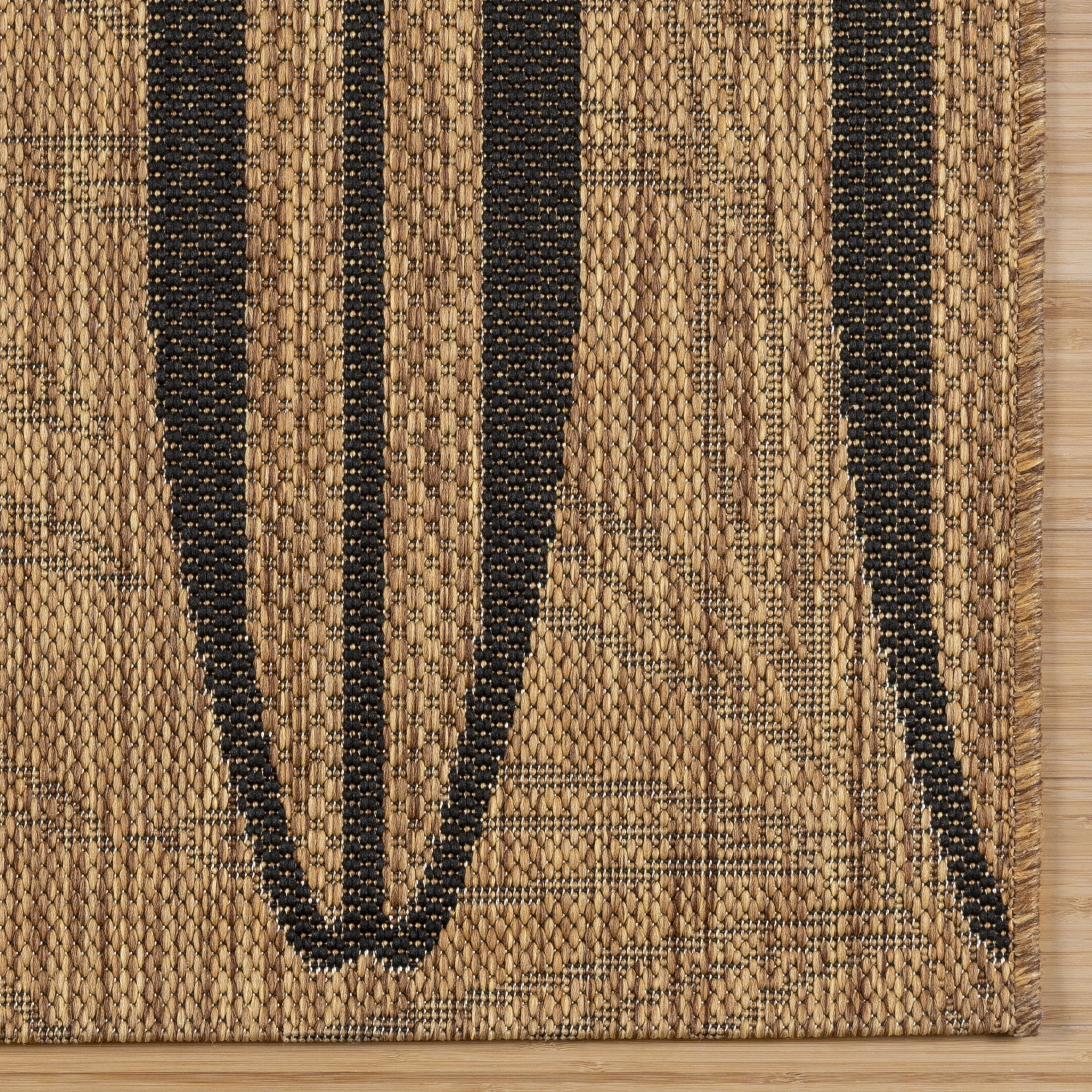 Disney Outdoor Surfboard Coastal Graphic Chestnut/Black Area Rug, 2x6 Runner