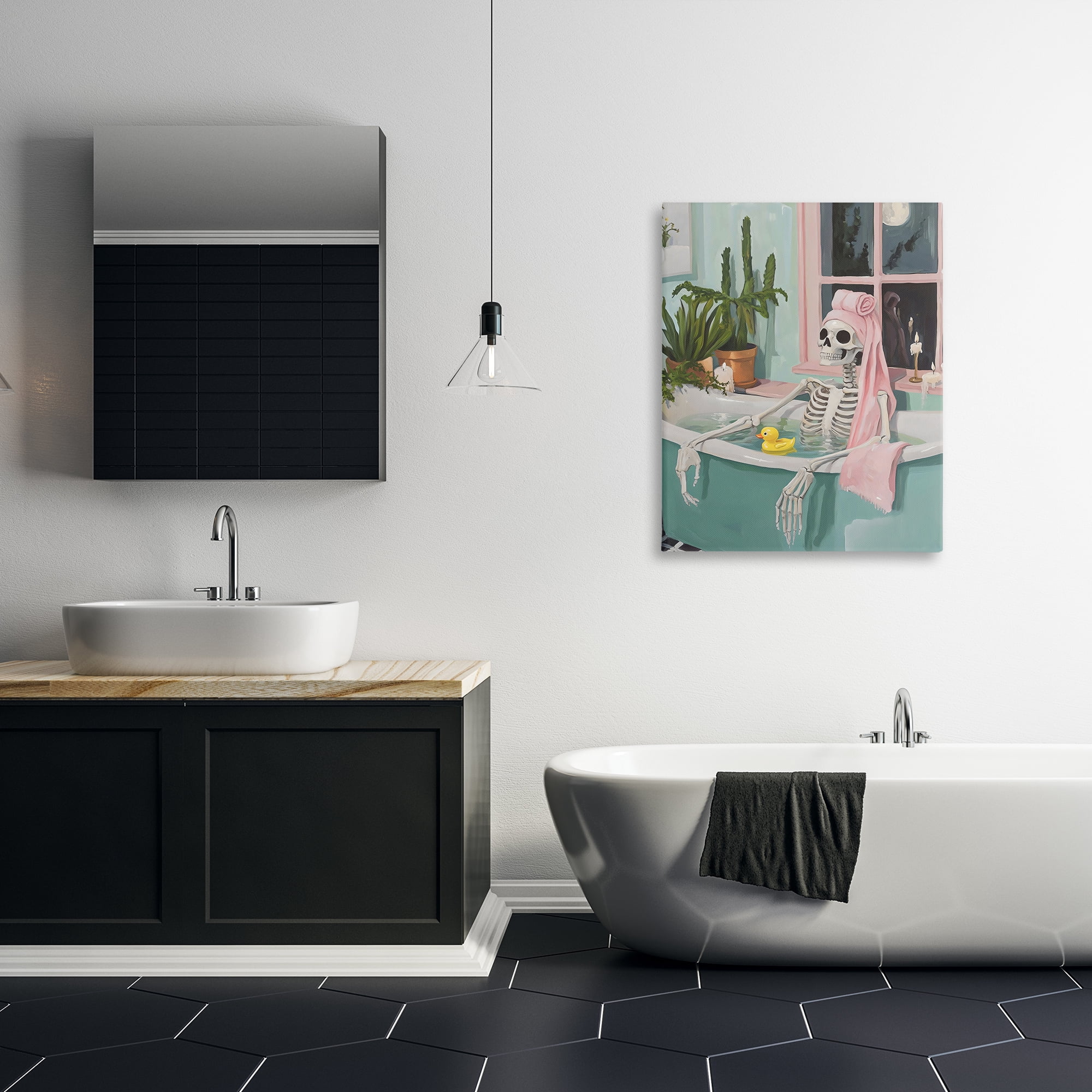 Stupell Industries Midnight Soak Skeleton Canvas Wall Art, design by The Prints Vibe