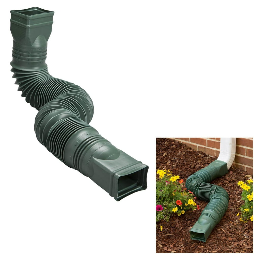 Green Flexible Downspout Extension Gutter Connector Rainwater Drainage ...