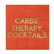 Jollity & Co Party Supplies |"Carbs, Therapy, Cocktails" Cocktail Napkin | Great for Thanksgiving, Girls Nights in and Birthday Decorations | Paper, 20 Pack