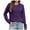 Purple, variant on Lilgiuy Women's Solid Color Round Neck Knitted Long Sleeve Hollow Out Sweater Blousefor School College Library