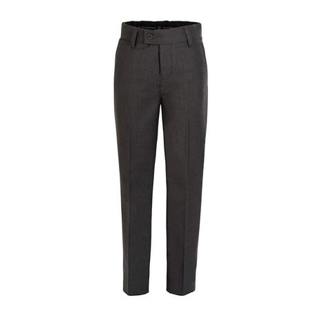 

RGM Boys Dress Pants Flat-Front Skinny fit Slacks - Poly Rayon Giovanni Uomo Charcoal 5