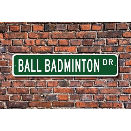 Ball Badminton Ball Badminton Gift Ball Badminton Sign game native to India yellow wool ball Metal Aluminum Sign – Size: 16 x 4 Inches