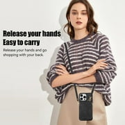 for iPhone 15 Pro Max Wallet Case Crossbody Strap, Zipper Phone Case with Card Holder Wrist Strap Purse Cover with Kickstand Compatible with iPhone 15 Pro Max (6.7 inch, 2023) - Black
