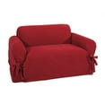 thumbnail image 3 of Classic Slipcovers Twill One Piece Washable Loveseat Slipcover Red, 3 of 3