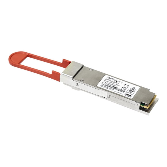 StarTech.com Dell EMC 3CSFP91 Compatible QSFP+ Module, 40GBASE-ER4, Single Mode (SMF) Fiber, 40GE Gigabit Ethernet QSFP+, LC 40 km, 1270nm to 1330nm, DDM, 40GbE QSFP+ Active Optical Cable - Lifetime Warranty (QSFP40GER4ES) - QSFP+ transceiver module (equivalent to: Dell EMC QSFP-40G-ER4) - 40GbE - 40GBase-ER4Q - LC single-mode - up to 24.9 miles - 1311 nm