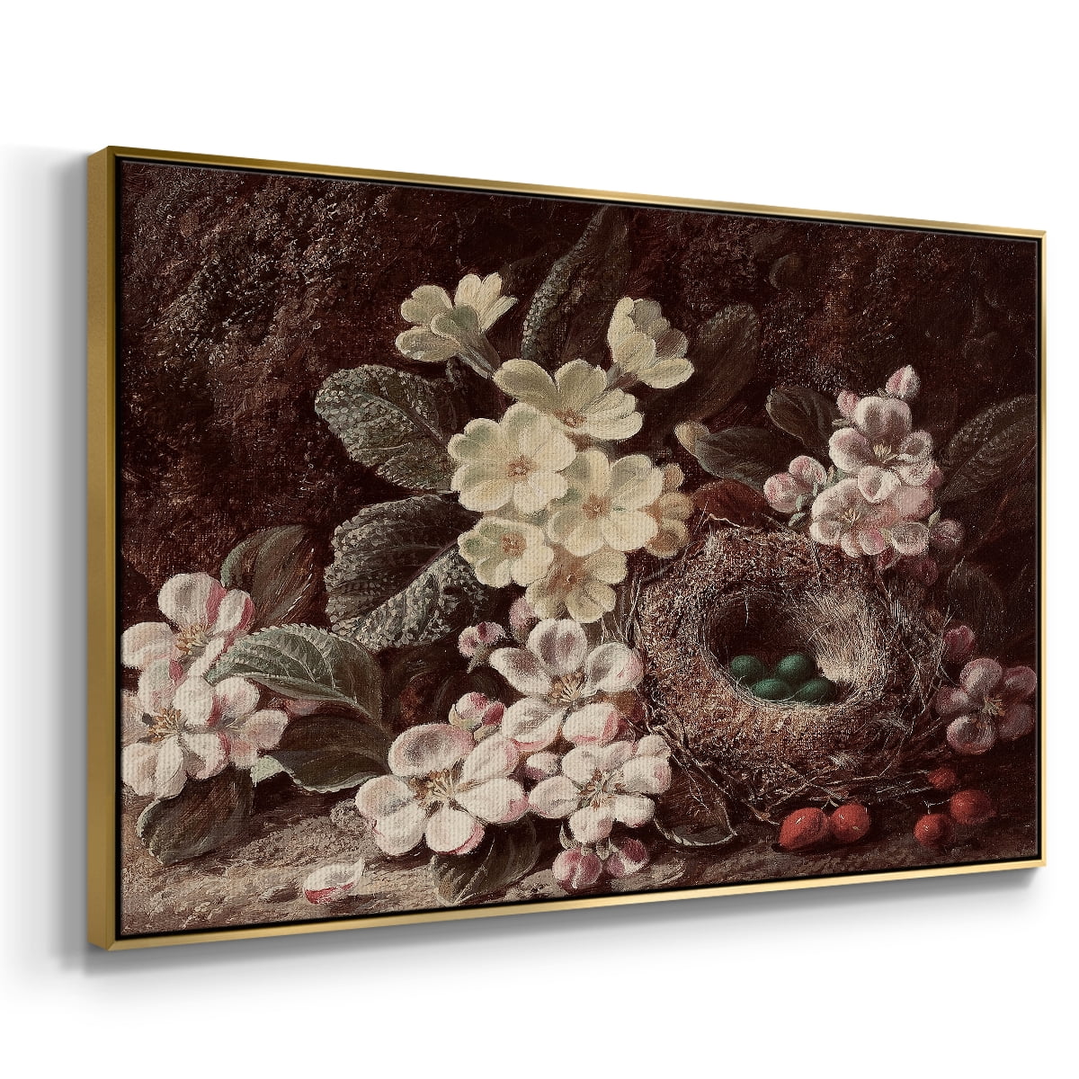 Vintage Botanical Print-LI By Wexford Home Framed in Gold Wood Gallery Wrapped Canvas 27 in. x 41 in.