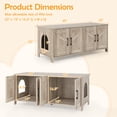 thumbnail image 4 of Demi Bonn 48" Modern Cat Litter Box Enclosure, Hidden Litter Box for 2 Cats, Cat House Furniture for Side Table or Nightstand, Gray, 4 of 8