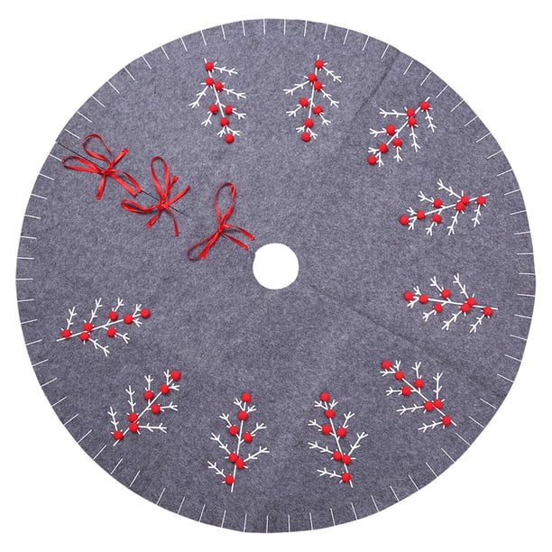 Faldas para árboles de Navidad Fiesta Decoración del hogar Adornos para árboles de Navidad Regalo de Año Nuevo Color gris 120cm Jumpingount HA0360-00B