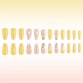 thumbnail image 5 of Square Press on Nail Flower Fake Nail Stick on Nail in 12 Sizes,24 Pcs French, 5 of 5