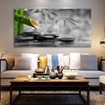 thumbnail image 2 of HFDF Zen Decor Canvas Wall Art for Living Room Black and White Wall Art Green Room Decor Stone Zen Artwork Picture Meditation Poster Wall Decor Office Yoga Spa Kitchen Decoration 24x20inch Framed, 2 of 6