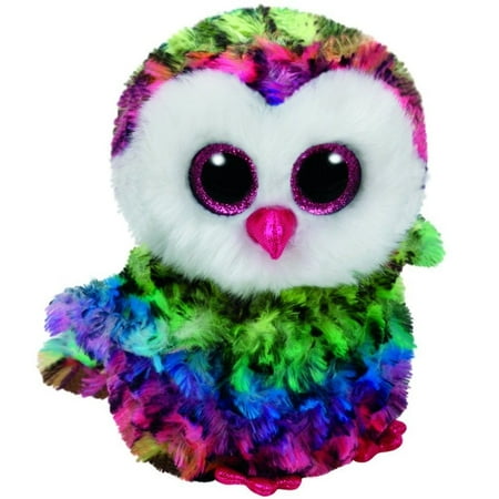 Owen Rainbow Owl Beanie Boo Small 6 inch - Stuffed Animal by Ty (37221)