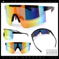 thumbnail image 2 of Mens 80s Vibe Color Mirror Rimless Oversized Shield Sport Sunglasses [Black - Orange Mirror], 2 of 7