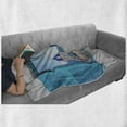 thumbnail image 5 of Landscape Soft Flannel Fleece Throw Blanket, Window View of Classical Building Domes Oia Santorini Greece Travel, Cozy Plush for Indoor and Outdoor Use, 70" x 90", Aqua Blue White, by Ambesonne, 5 of 5