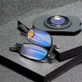 thumbnail image 2 of Gafas de lectura portátiles con soporte para teléfono móvil, plegables, ultralivianas, de metal, de alta calidad, con espejo para personas mayores, de acero inoxidable, antiluz azul, 2 of 4