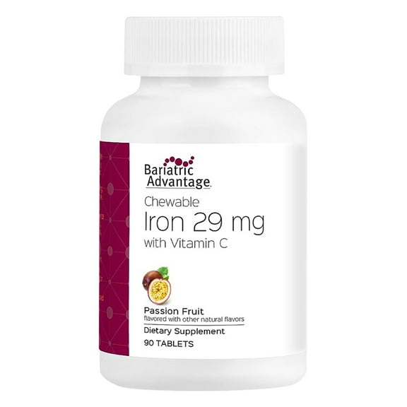 Bariatric Advantage Chewable Iron (29mg) with Vitamin C - Passion Fruit