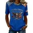 thumbnail image 5 of 250 Anniversary USA Shirt for Women Retro Statue of Liberty Pullover Top Casual Short-Sleeved Patriotic Shirt, 5 of 7