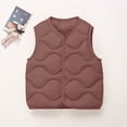 thumbnail image 2 of BLVB Toddler Puffer Vest Boys Girls down Vest Warm Fall Winter Jacket Lightweight Sleeveless Button down Coat for Kids(Brown,2-3 Years), 2 of 9