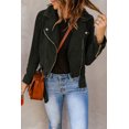 thumbnail image 2 of ABPHQTO Chaqueta de pana con cremallera y cinturón con hebilla para mujer, 2 of 5