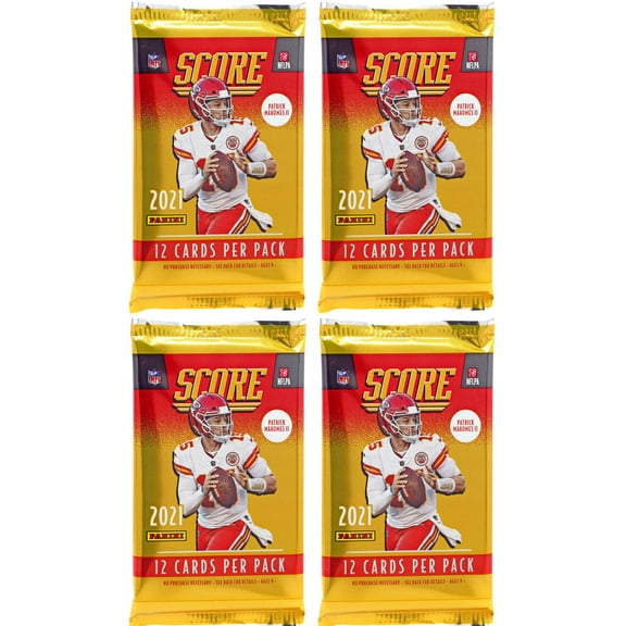 NFL 2021 Score Football LOT of 4 Trading Card RETAIL Packs (12 Cards Per Pack)